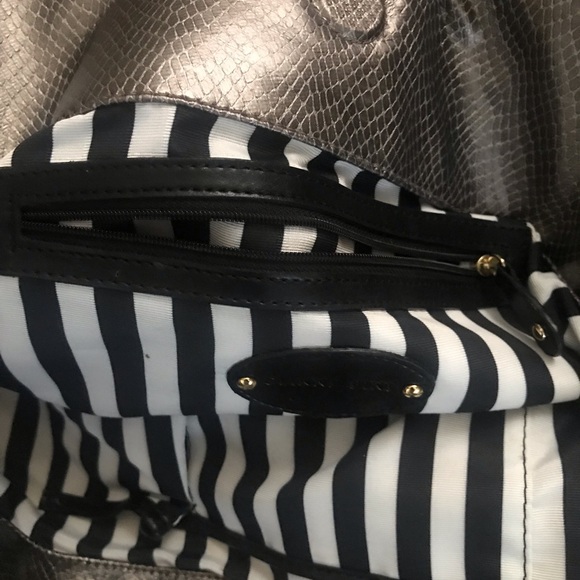 Gianni Bini Large Metallic Handbag with Gold-tone Hardware - Picture 7 of 11